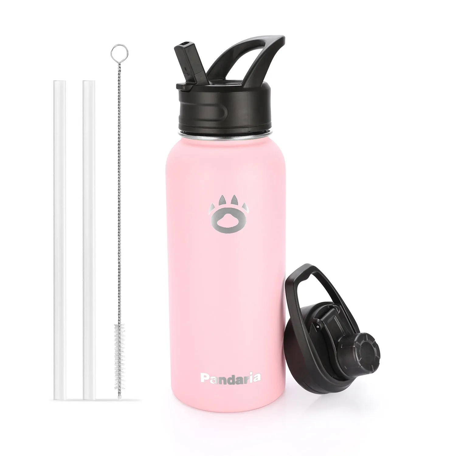 32oz Vacuum Insualed Water Bottle Stainless Steel Sports Canteen with Lids and Straws, Fisrt Love