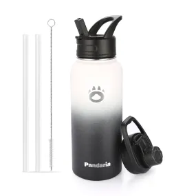 32oz Vacuum Insualed Water Bottle Stainless Steel Sports Canteen with Lids and Straws, Panda