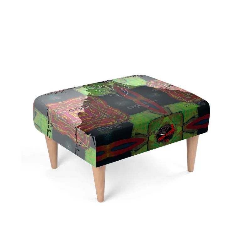 #515 Cocknload modern Footstool in rooster and gun print