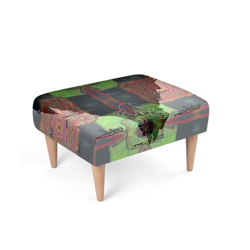 #515 Cocknload modern Footstool in rooster and gun print