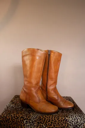 90s Heeled Tan Cowboy Boots