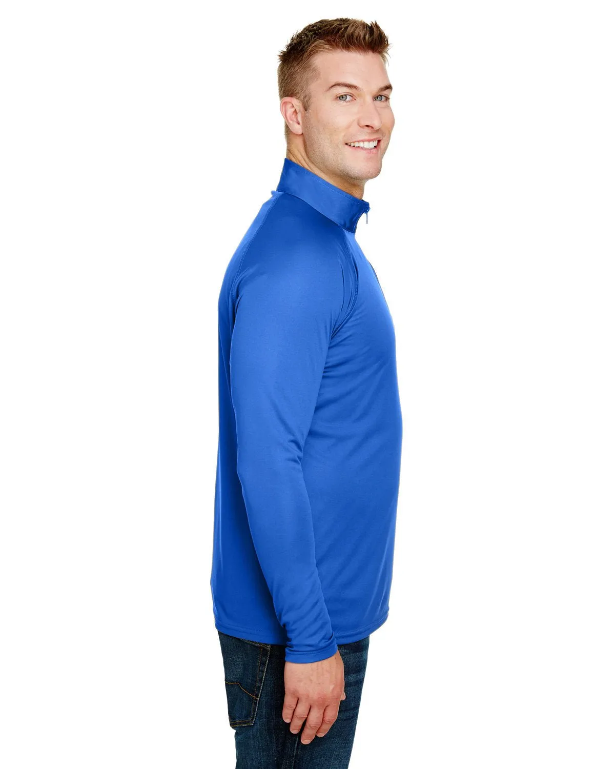 A4 N4268 Adult Daily Polyester 1/4 Zip