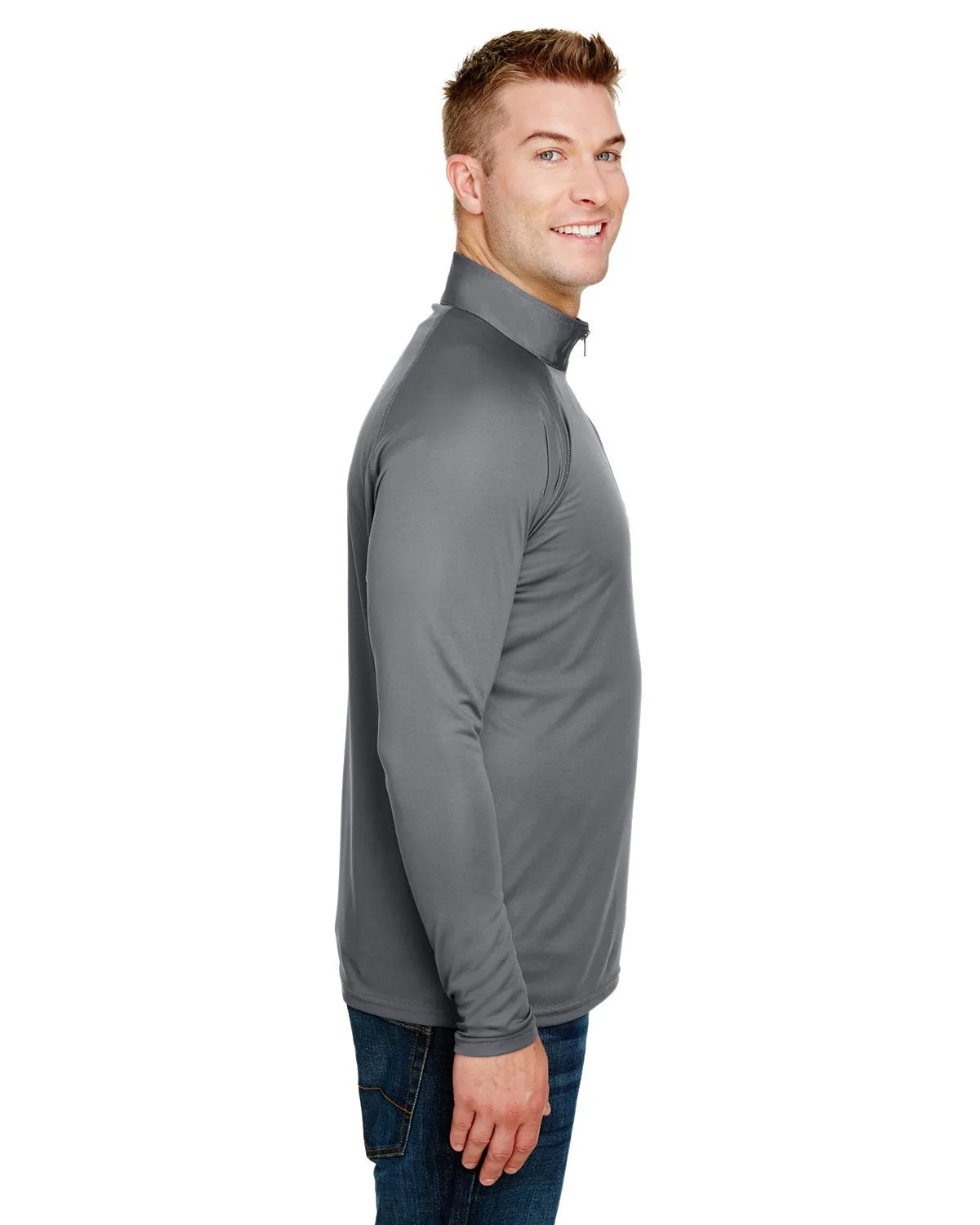 A4 N4268 Adult Daily Polyester 1/4 Zip