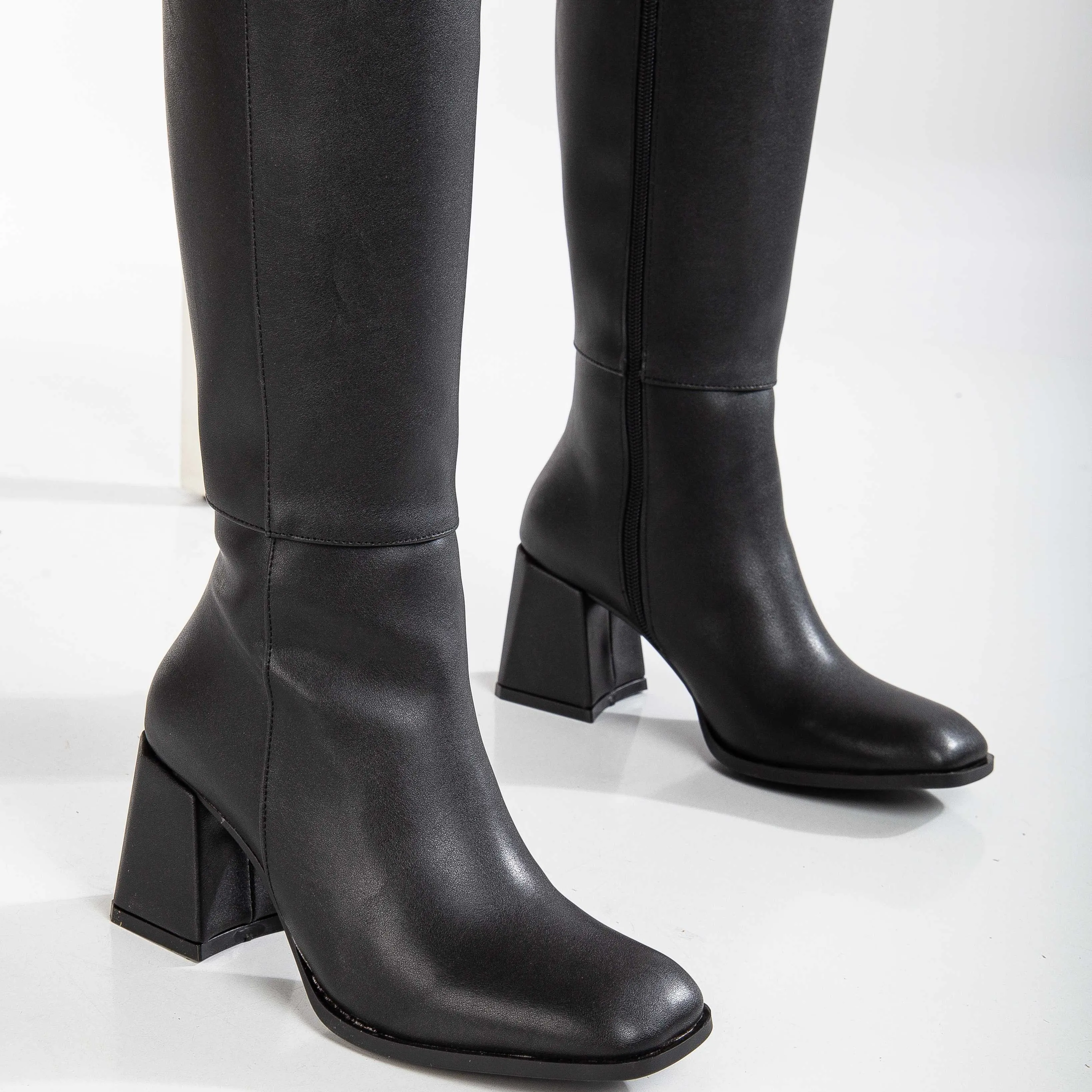 Adele - Black Knee High Boots