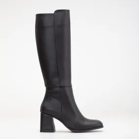 Adele - Black Knee High Boots