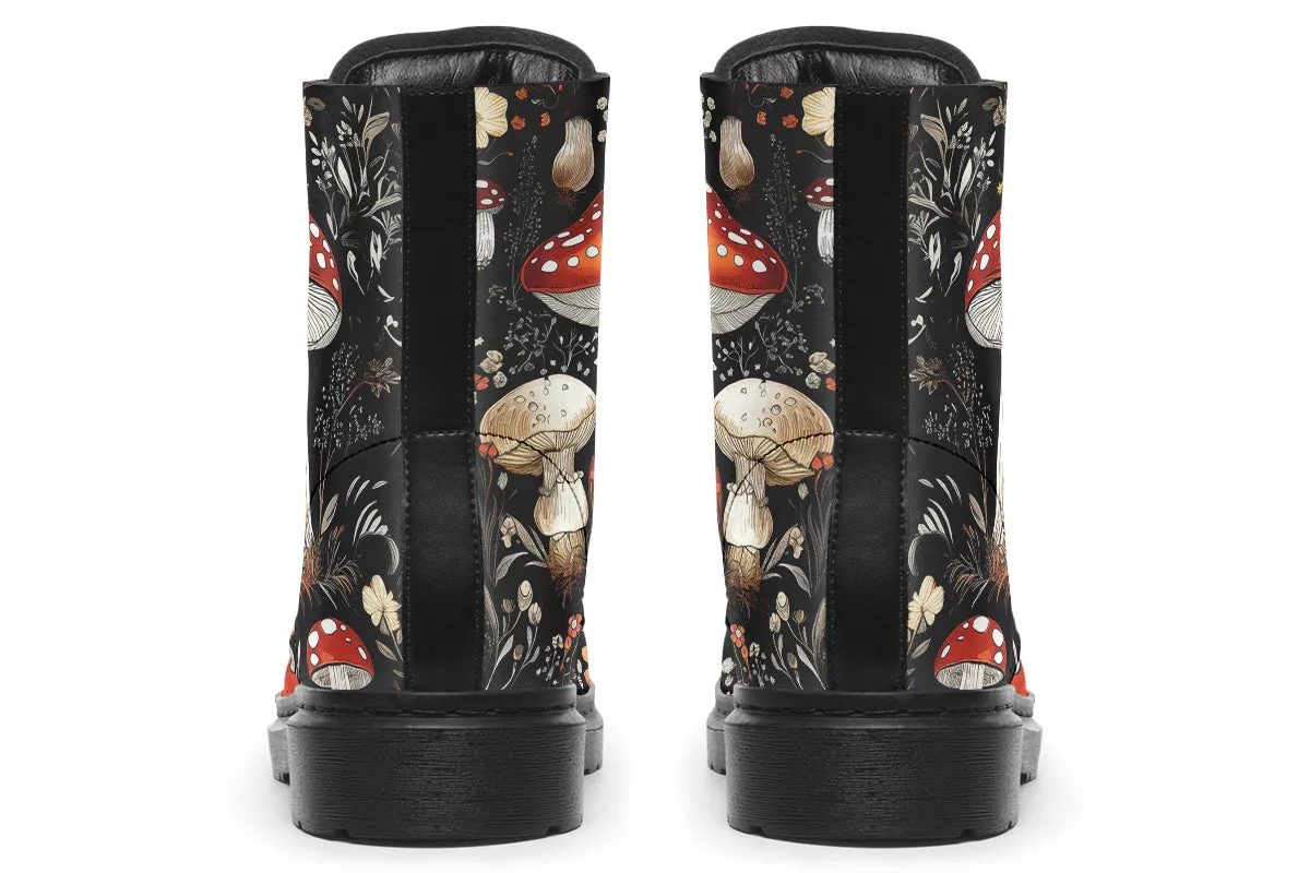 Amanita Boots - Vegan Leather Doc-Style Boots with Durable Stitched on Soles