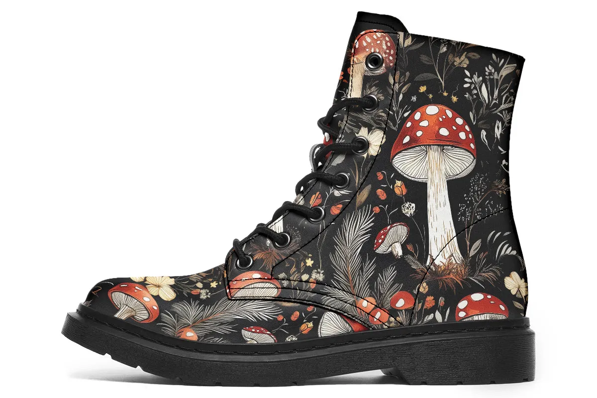 Amanita Boots - Vegan Leather Doc-Style Boots with Durable Stitched on Soles