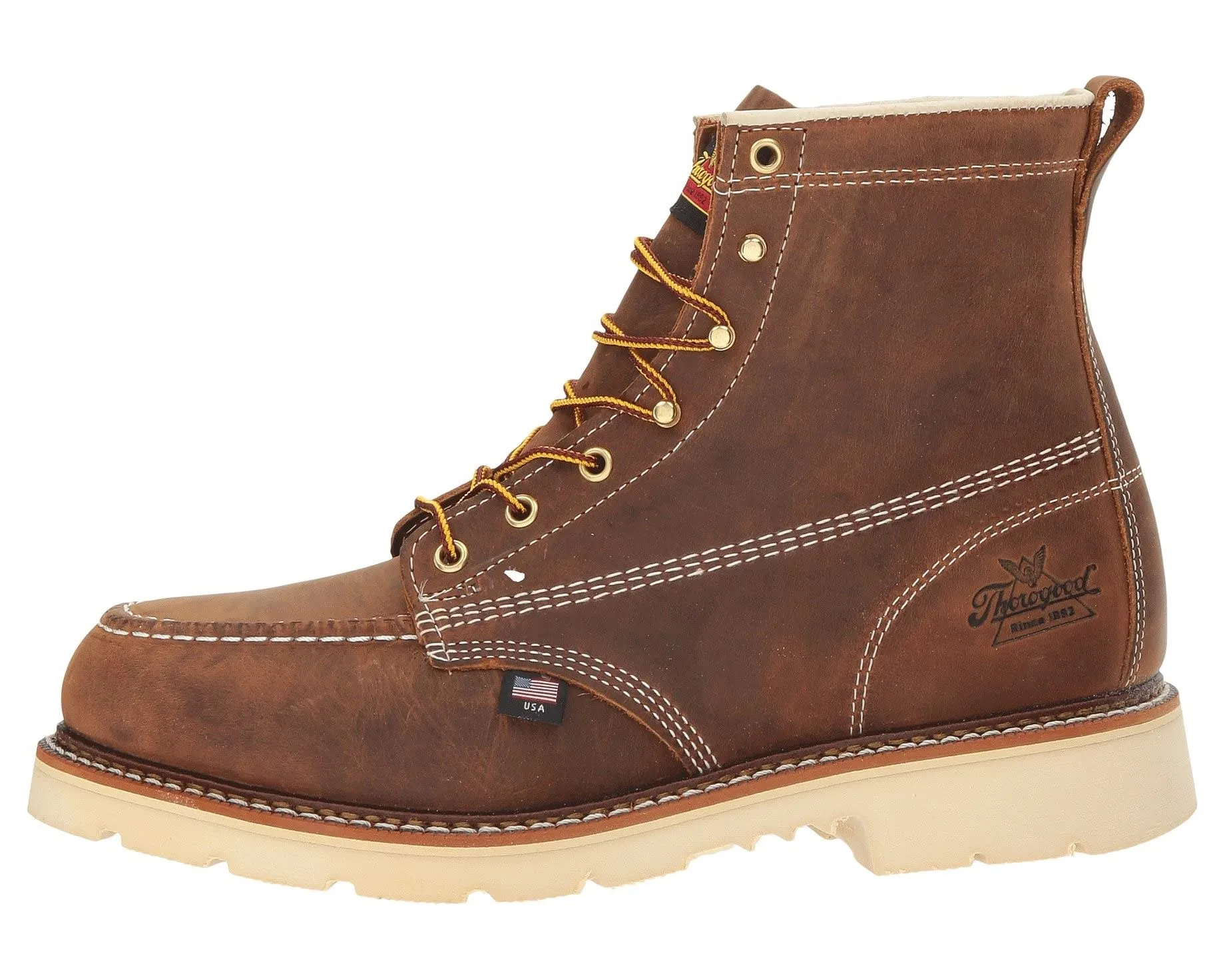 American Heritage 6" Moc Toe Safety Thorogood Boots, Brown