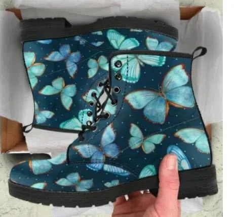 Amozae Skull Flower Print High-Top Boots Women Boot Autumn Winter Fashion Women Tooling Ankle Boots Women Boots Women Botas Mujer