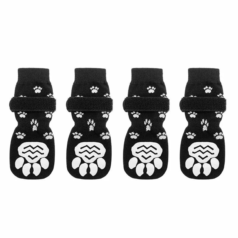 Anti-Skid Black Paw Socks