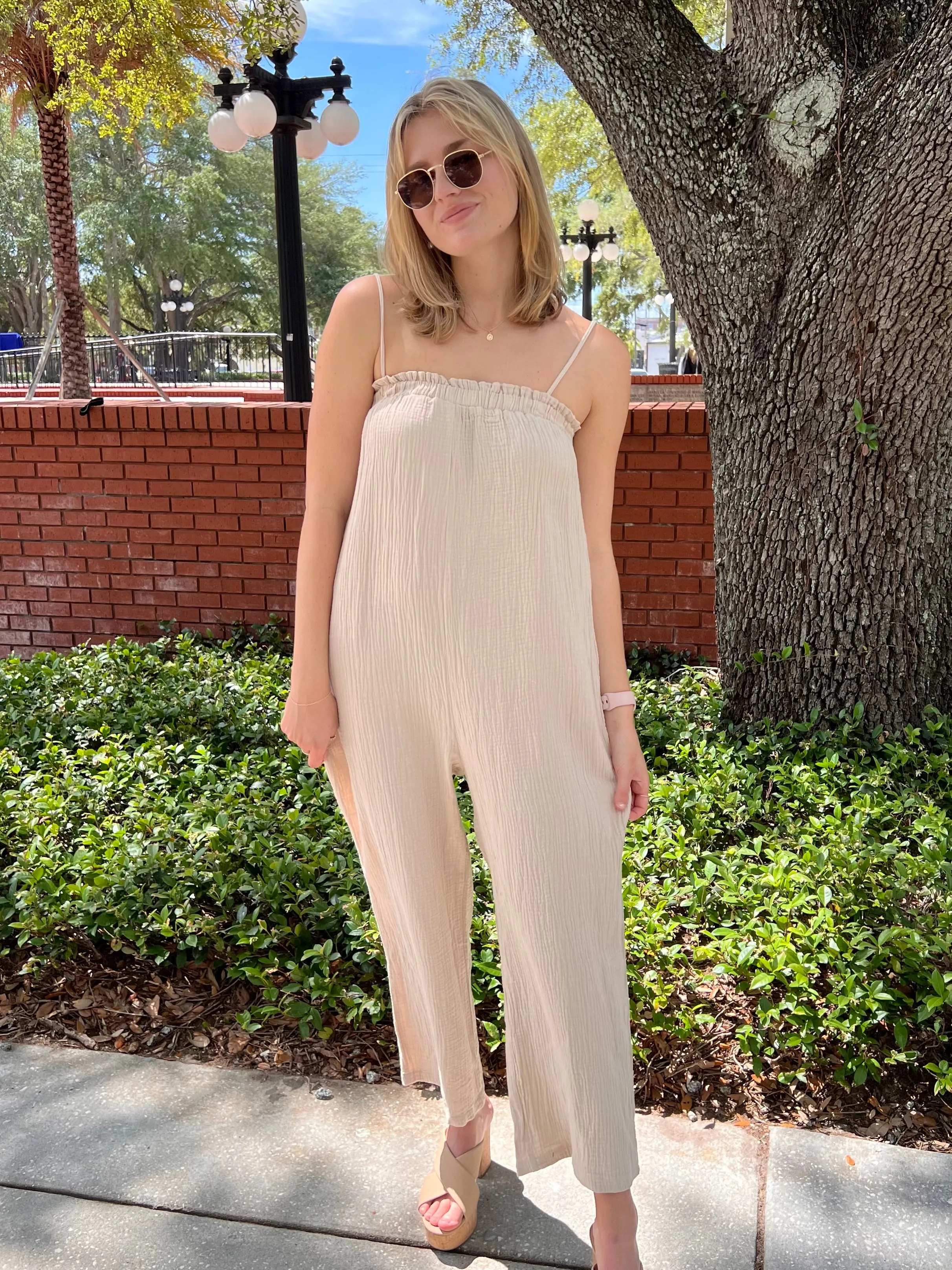 ASTER JUMPSUIT IN BEIGE