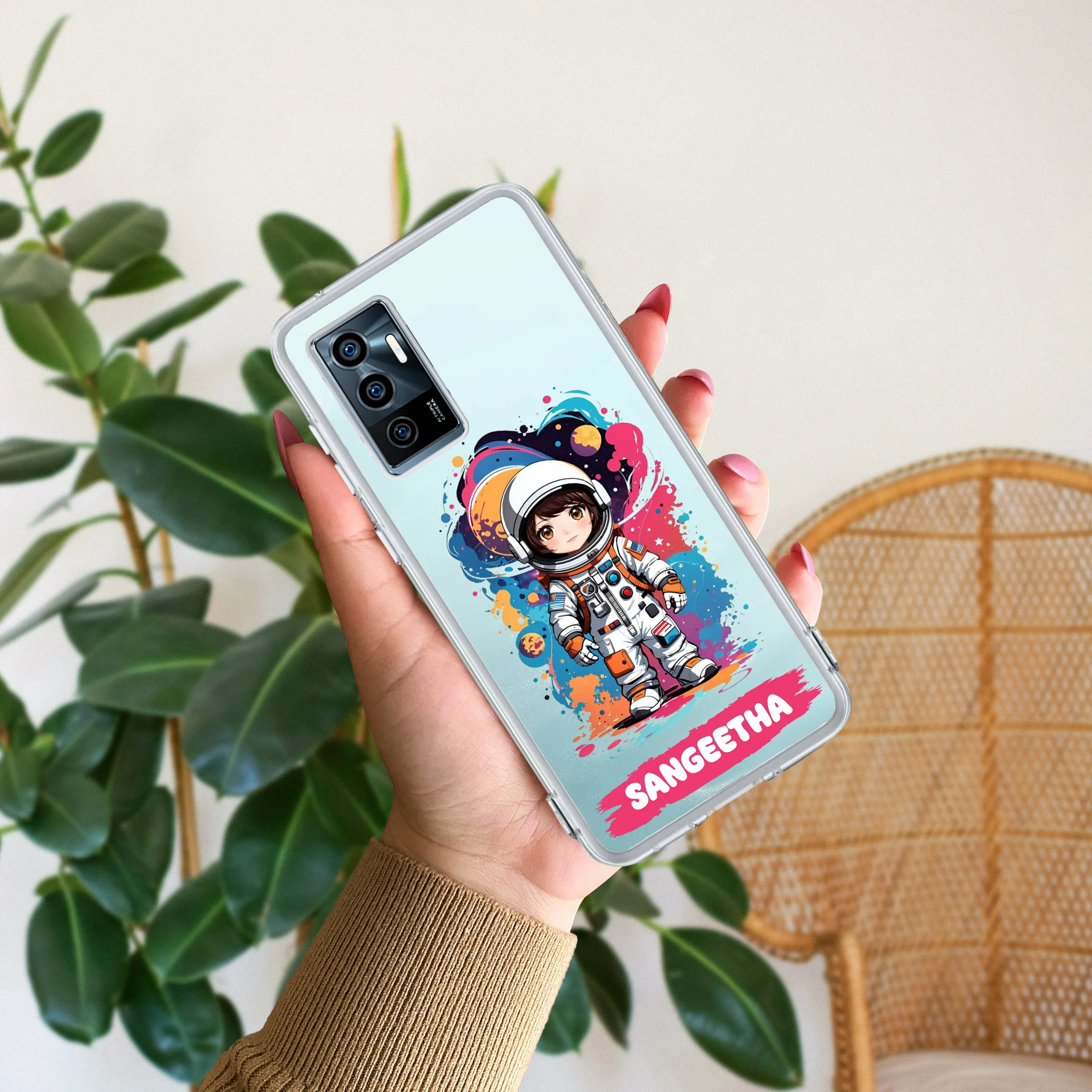 Astronaut Customize Transparent Silicon Case For Vivo