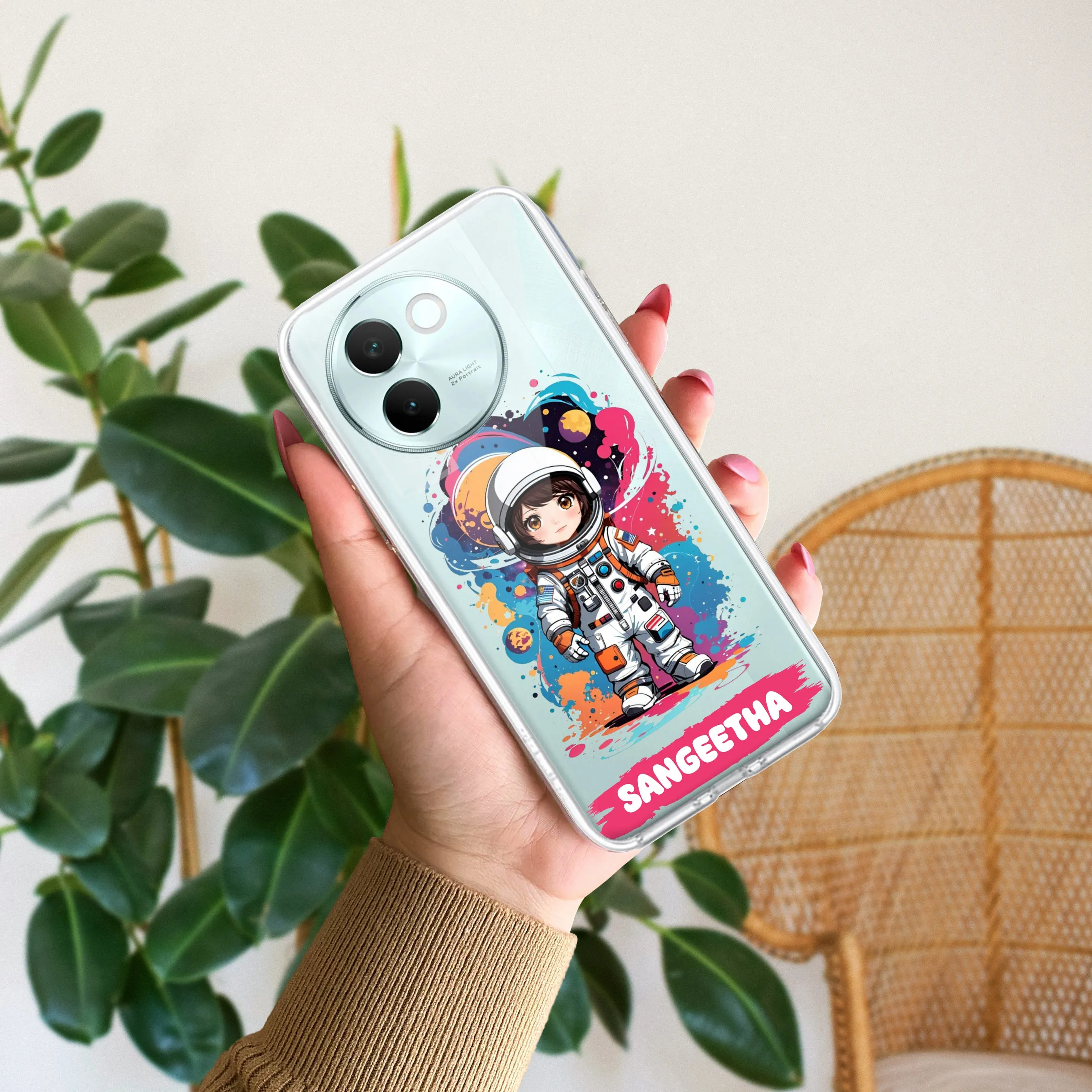 Astronaut Customize Transparent Silicon Case For Vivo