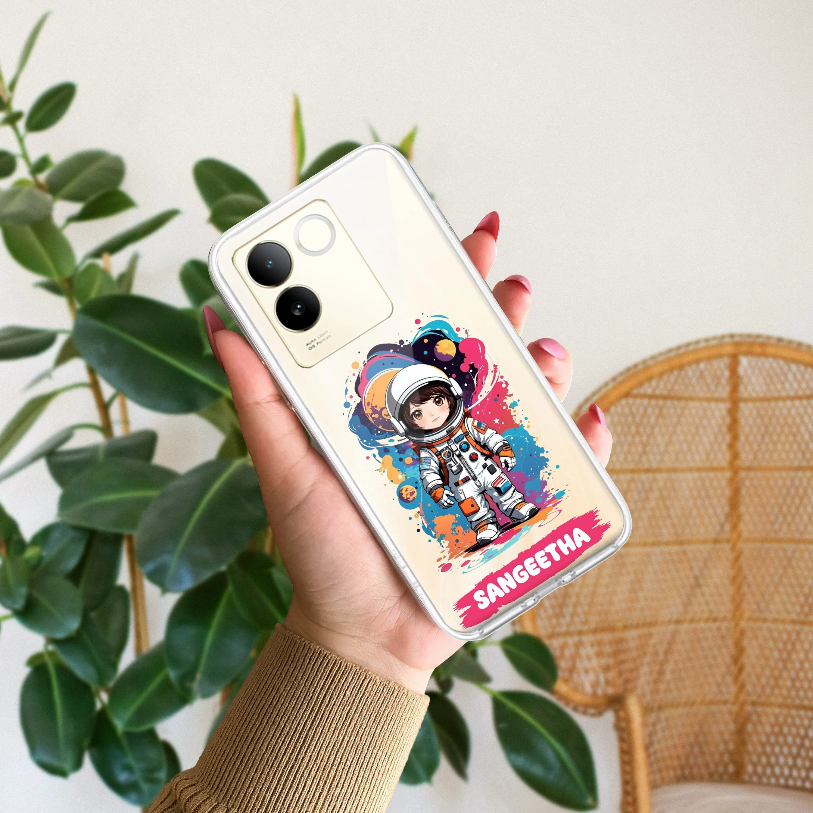 Astronaut Customize Transparent Silicon Case For Vivo