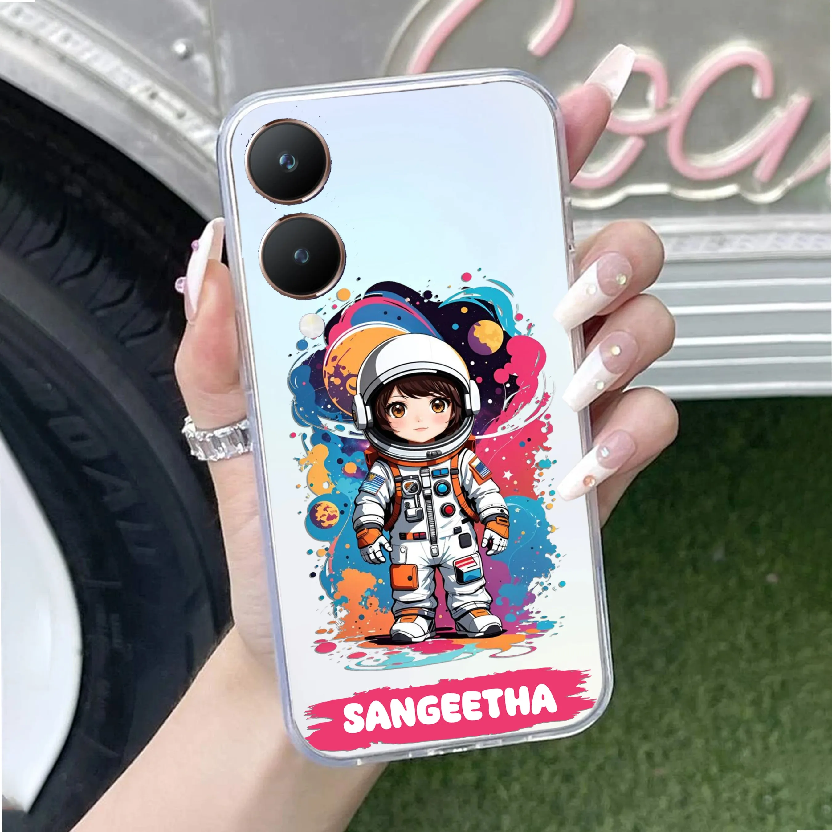 Astronaut Customize Transparent Silicon Case For Vivo