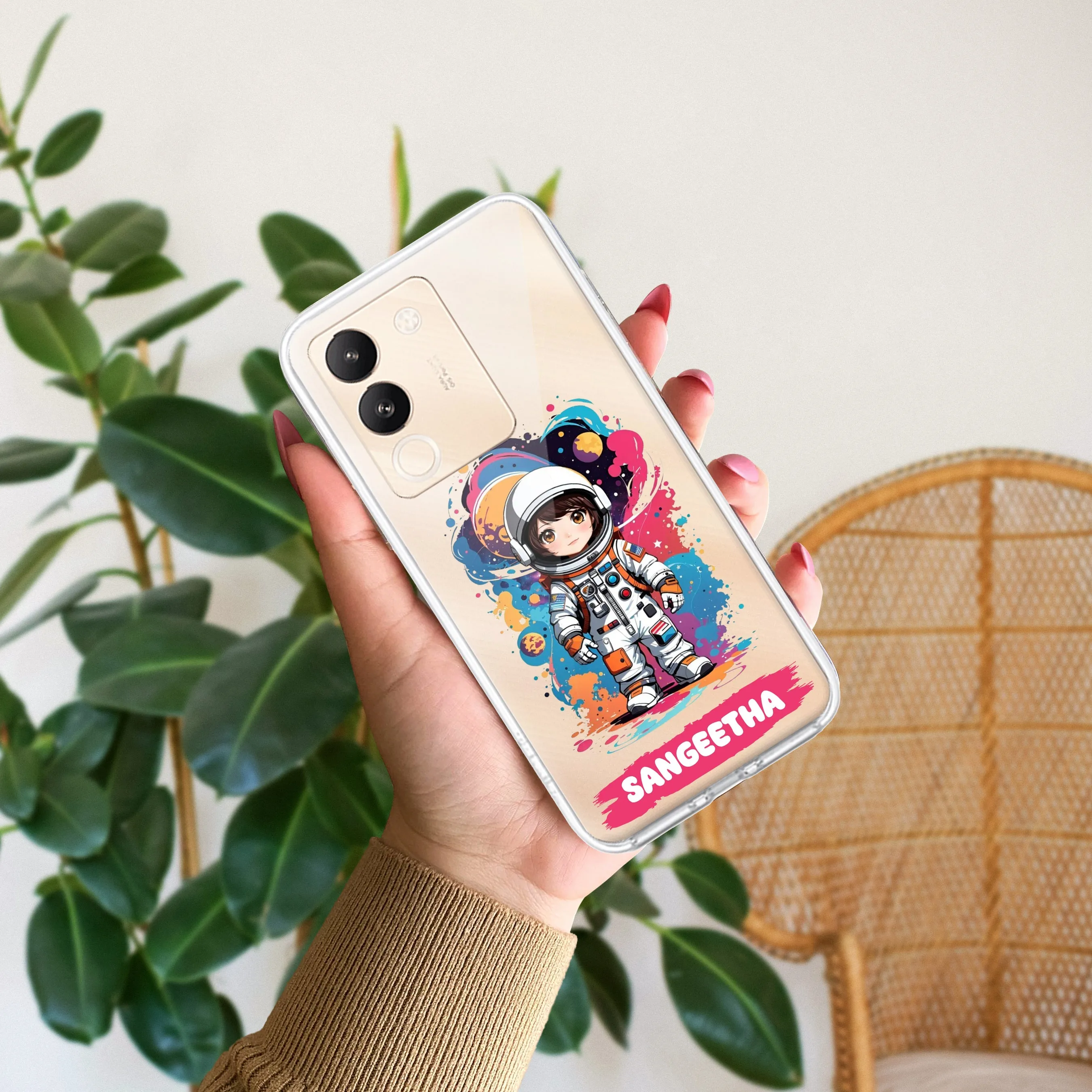 Astronaut Customize Transparent Silicon Case For Vivo