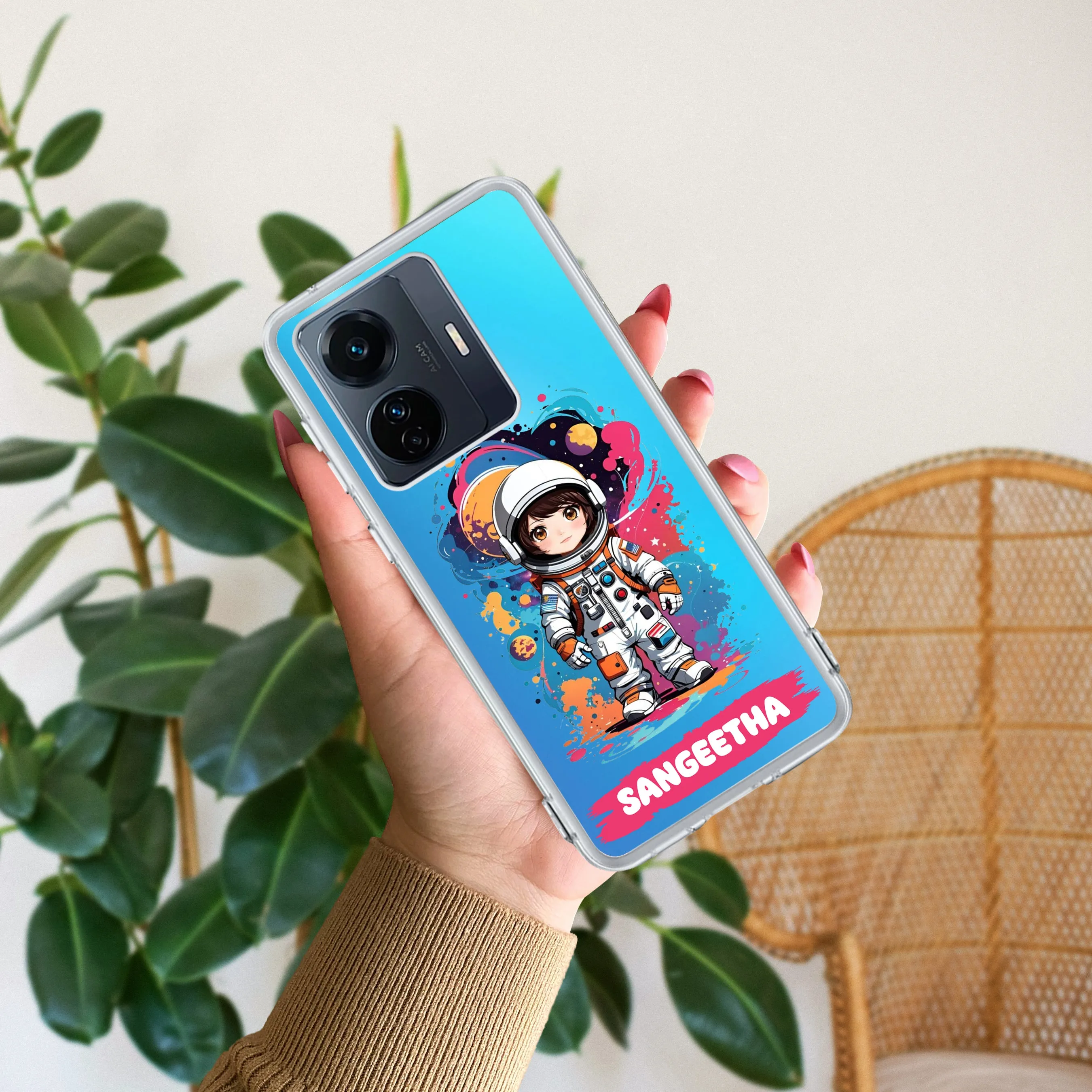 Astronaut Customize Transparent Silicon Case For Vivo