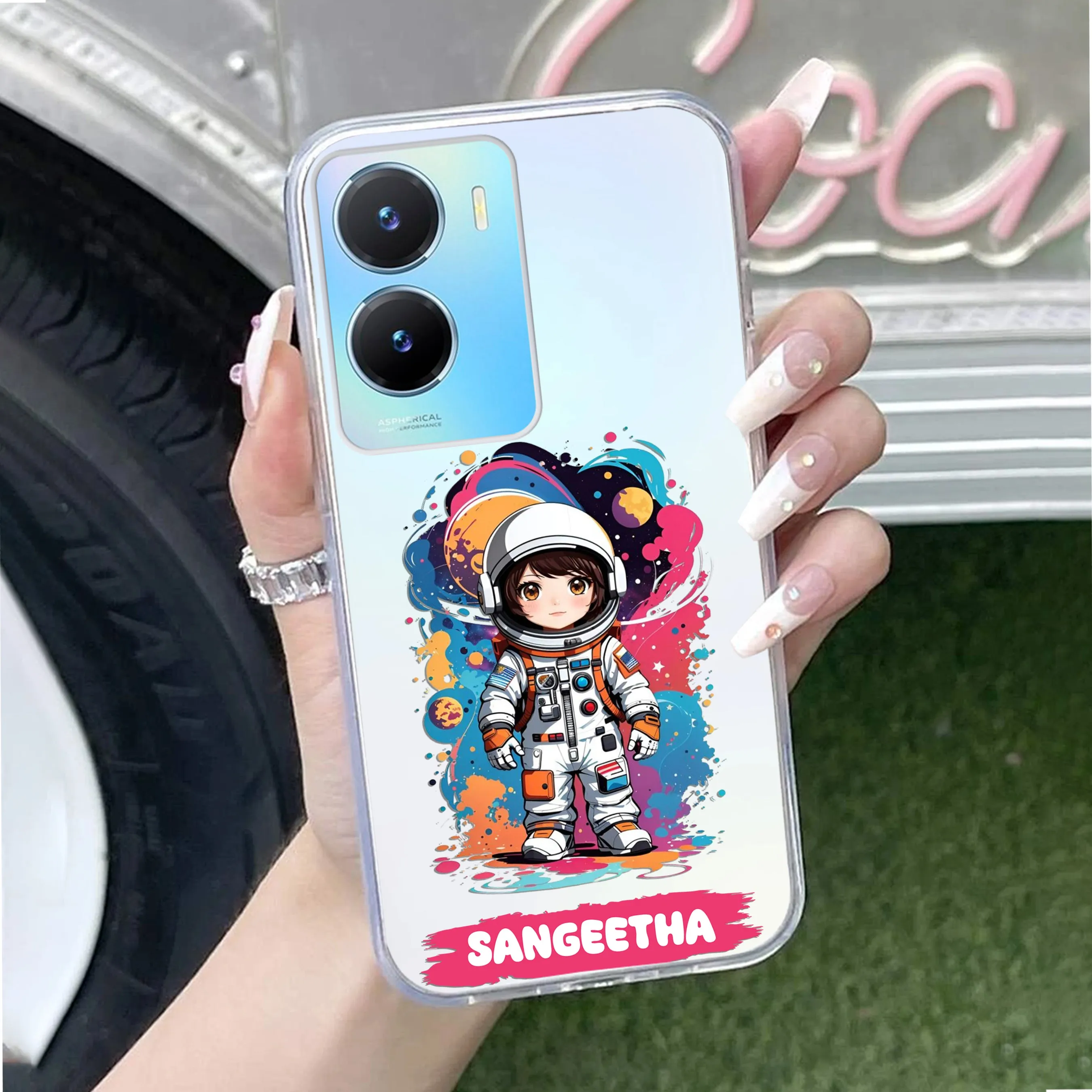 Astronaut Customize Transparent Silicon Case For Vivo