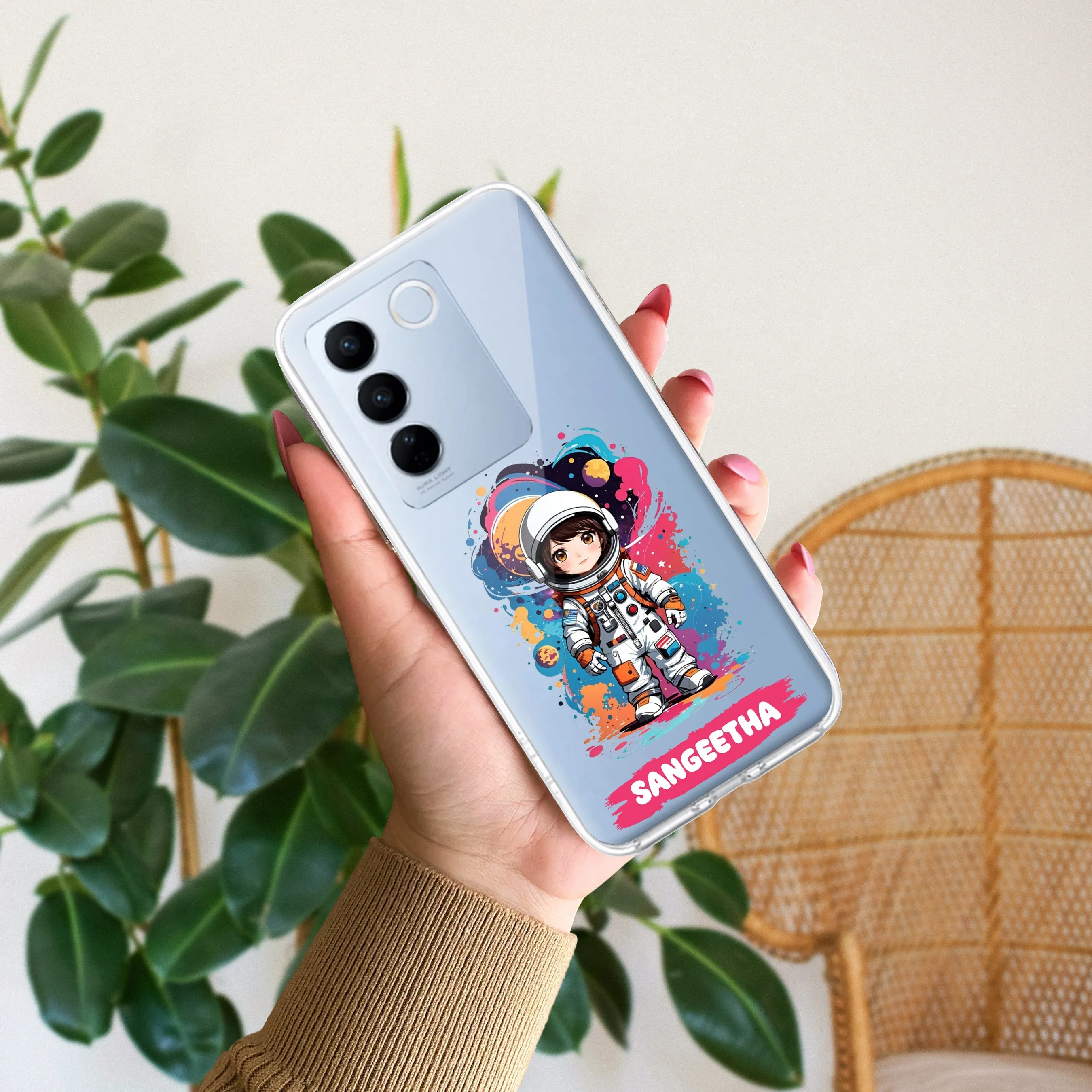 Astronaut Customize Transparent Silicon Case For Vivo