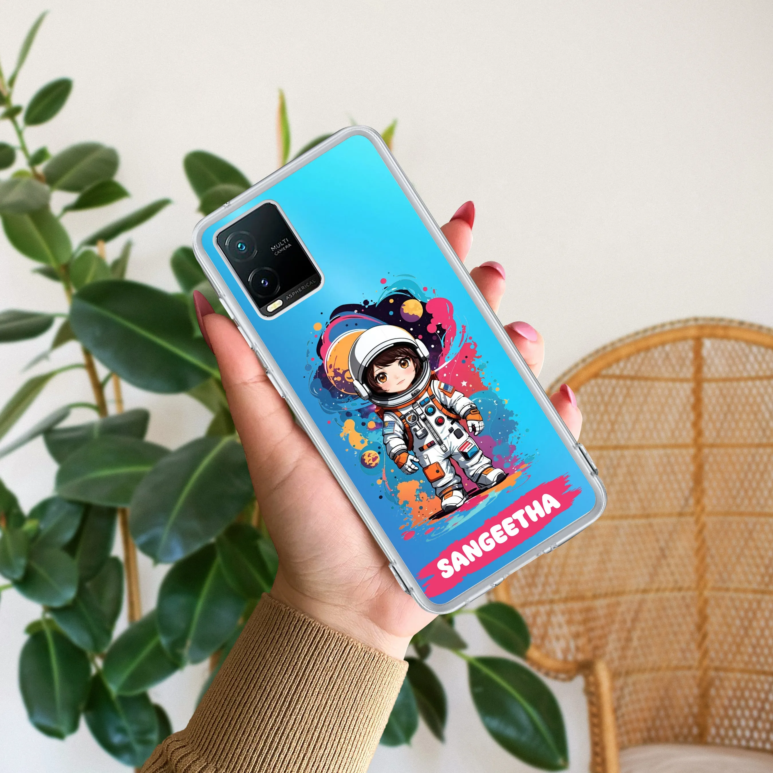 Astronaut Customize Transparent Silicon Case For Vivo