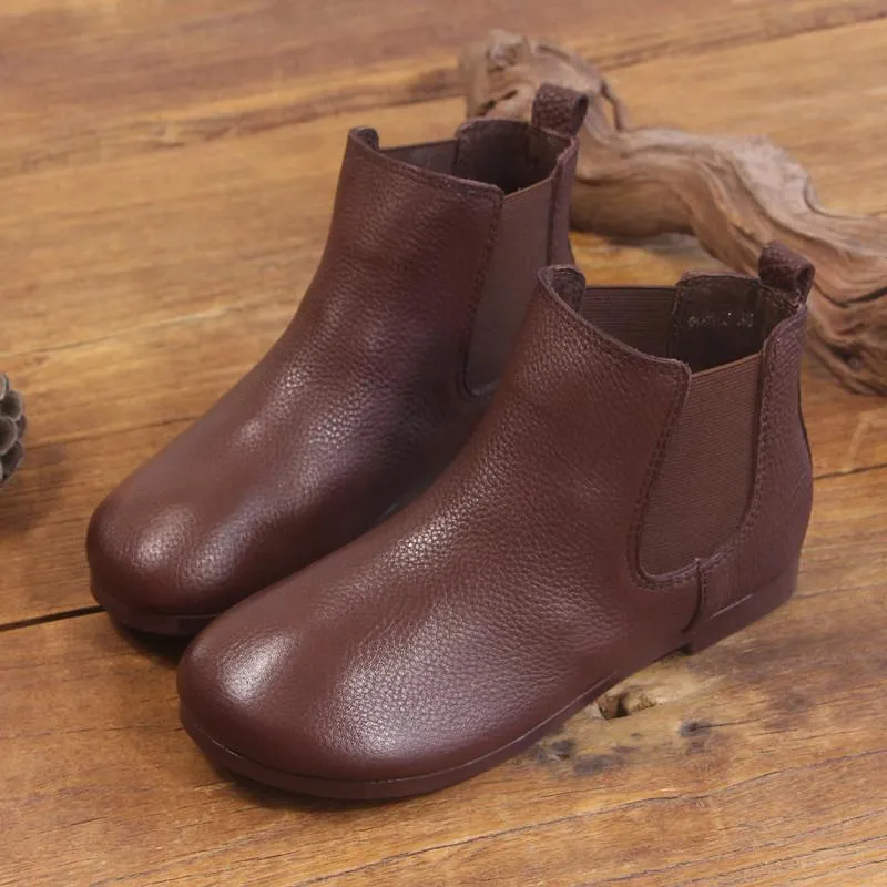 Babakud Simple Handmade Leather Ankle Boots 35-41