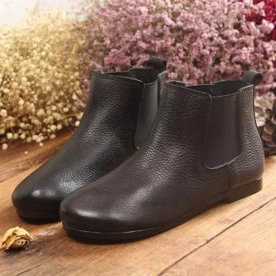 Babakud Simple Handmade Leather Ankle Boots 35-41