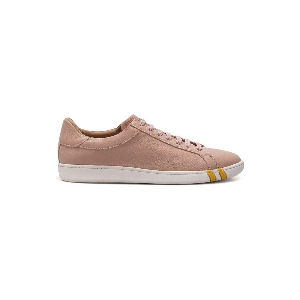 Bally Elegant Pink Cotton Leather Sneakers