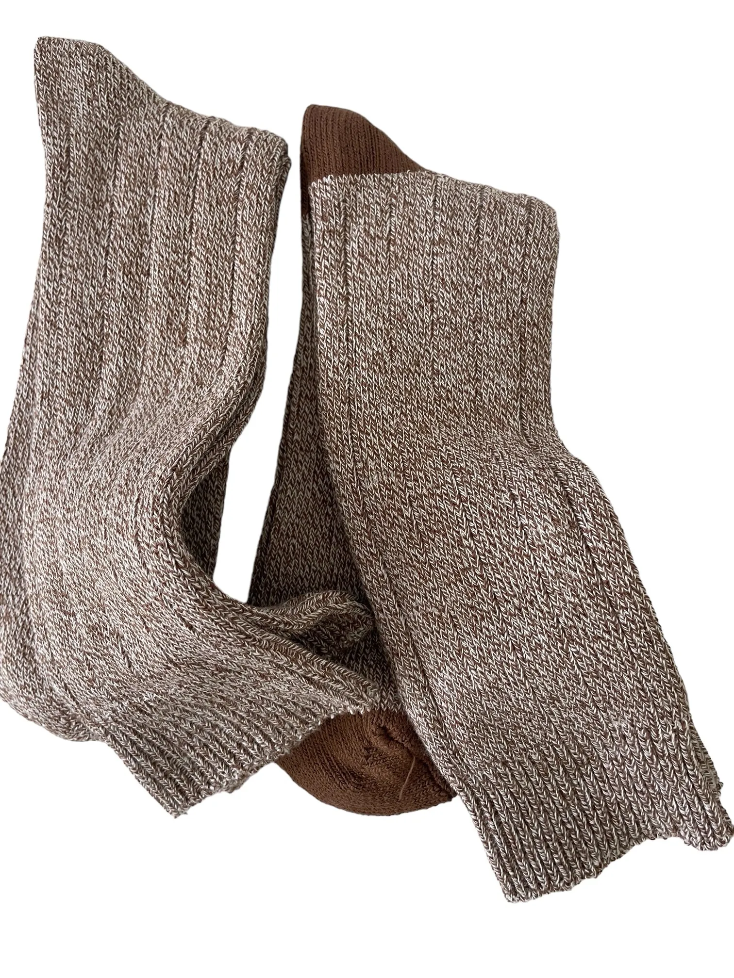 Big and Tall Men's Crew Socks Midweight Cotton Blend in Fashionable Heather Colors