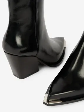 Black leather boots