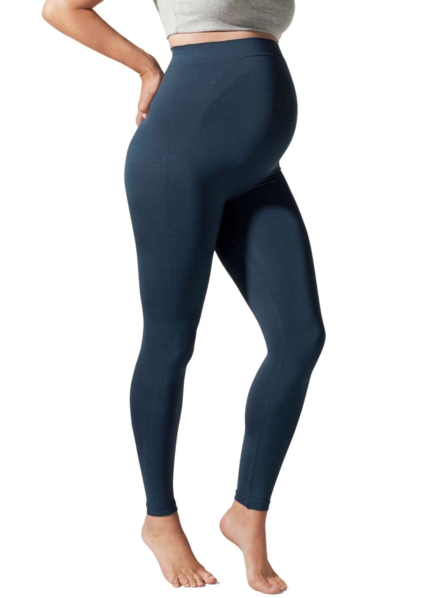 BLANQI Maternity Belly Support Leggings - Storm Blue