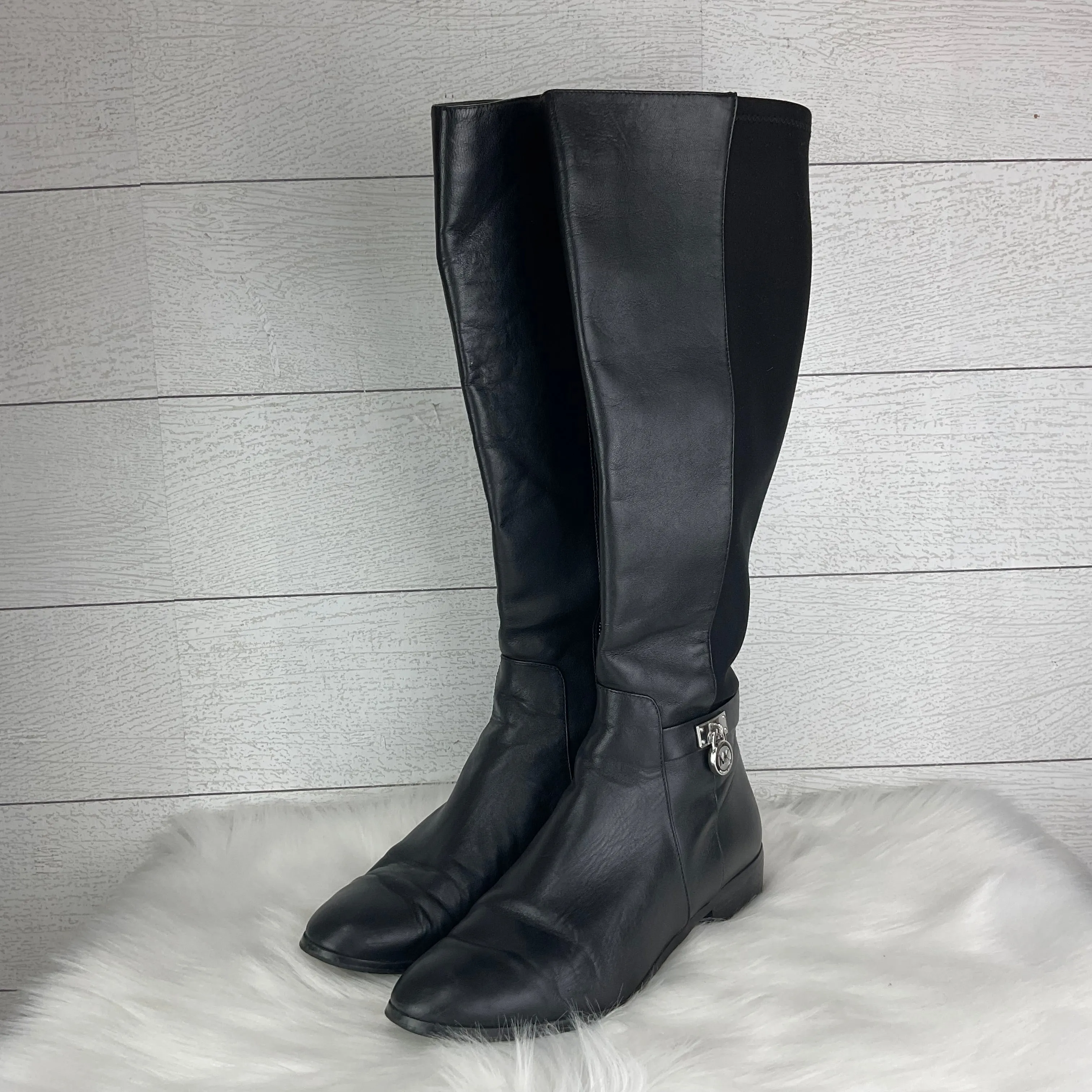 Boots Designer By Michael Kors In Black, Size: 8.5