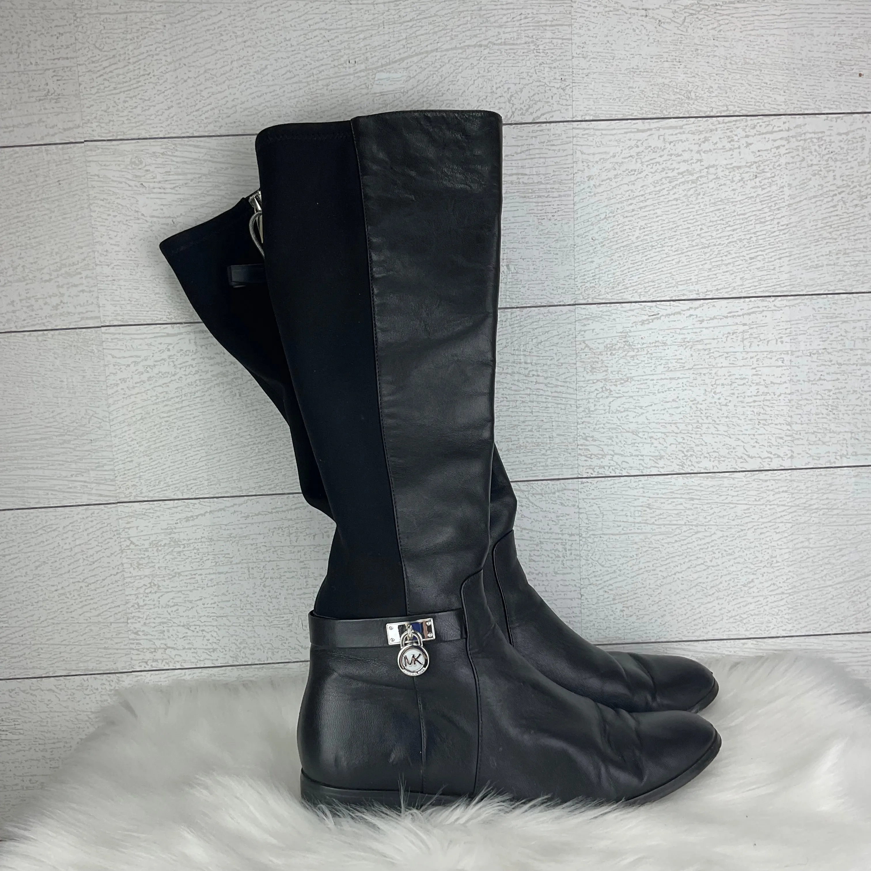 Boots Designer By Michael Kors In Black, Size: 8.5