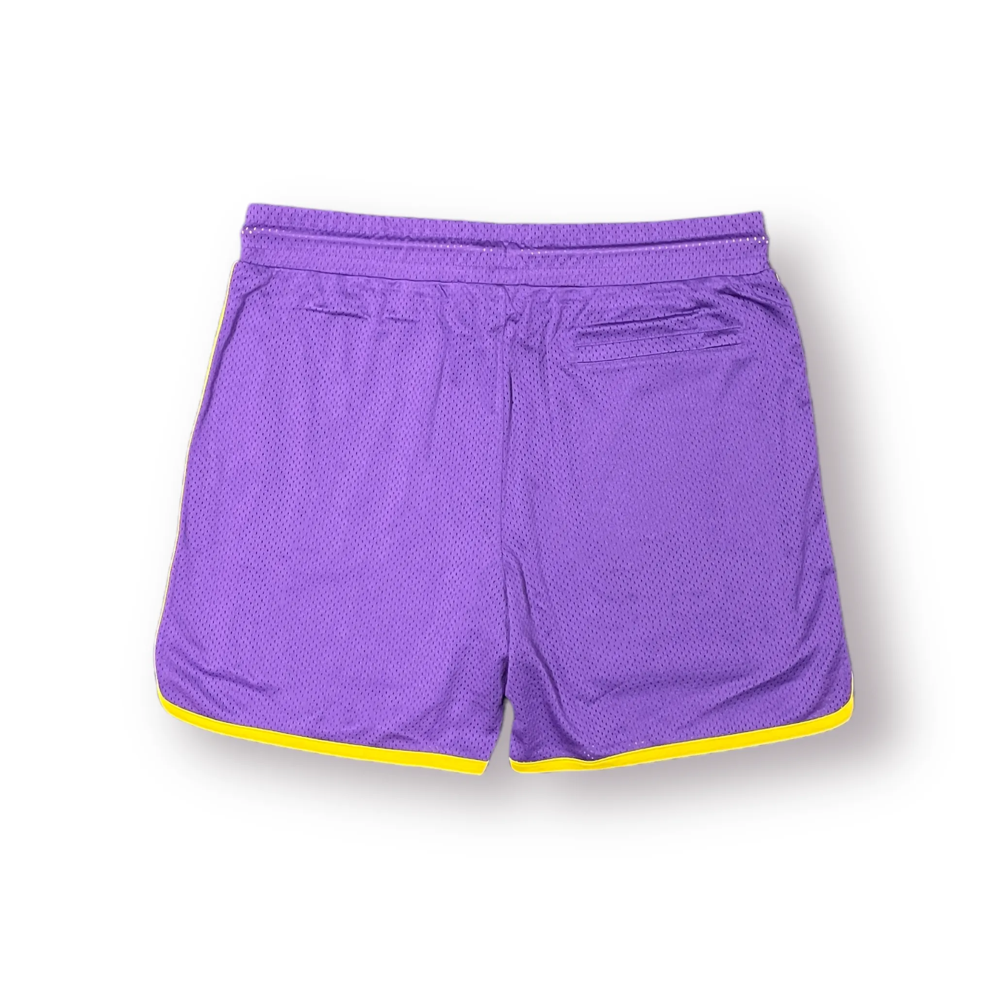 Botanic Mesh Gym Short - Purple w. Yellow Tape