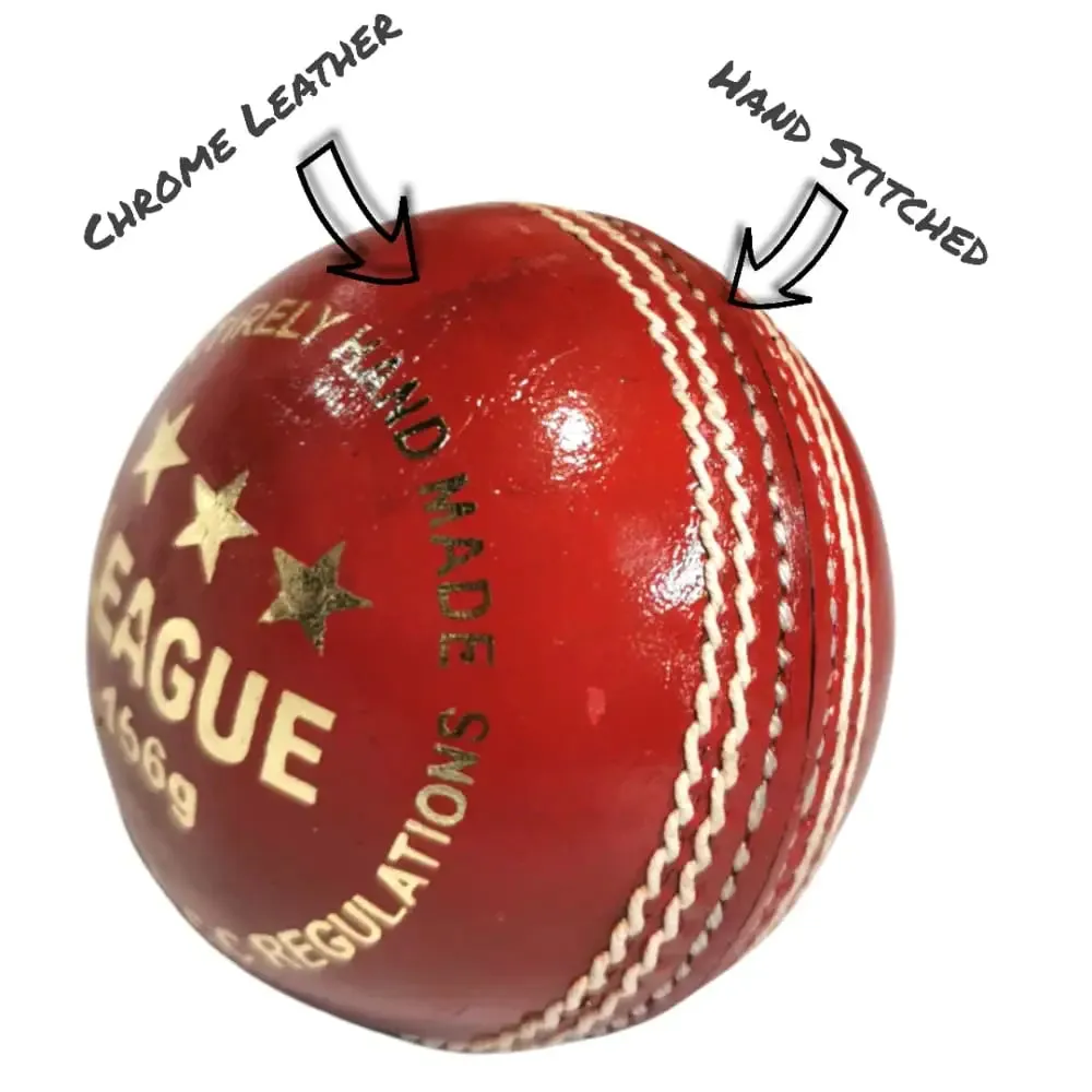 Bratla League Cricket Ball Leather Hard Ball Hand Stitched Pack of 6 Senior 156g