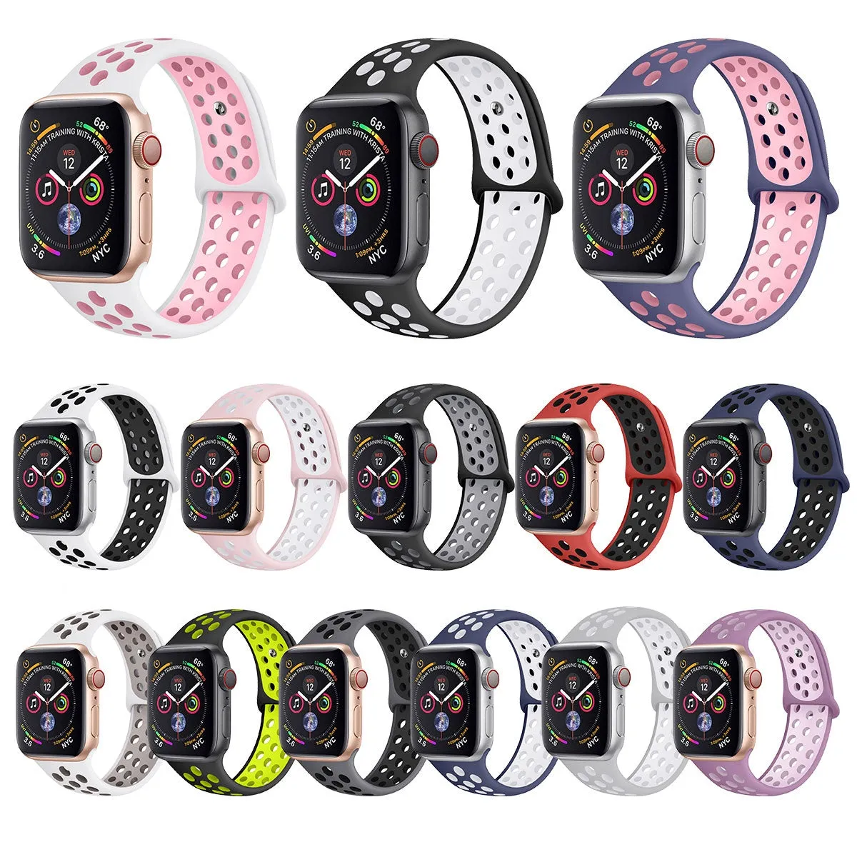 Breathable Sports Band for Apple Watch 38/40/41mm & 42/44/45mm