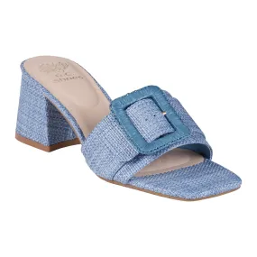 Britta Blue Oversized Buckle Heeled Sandals