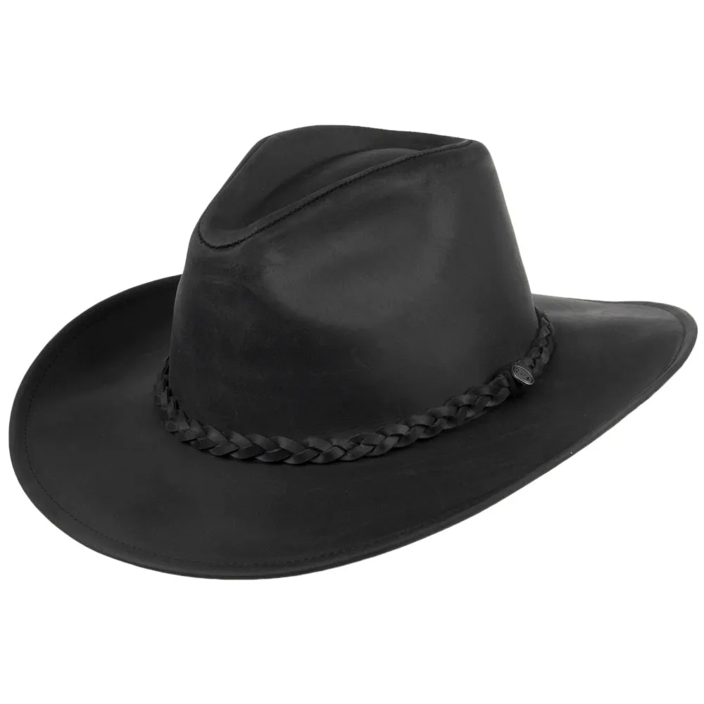 Buffalo Leather Cowboy Hat - Black