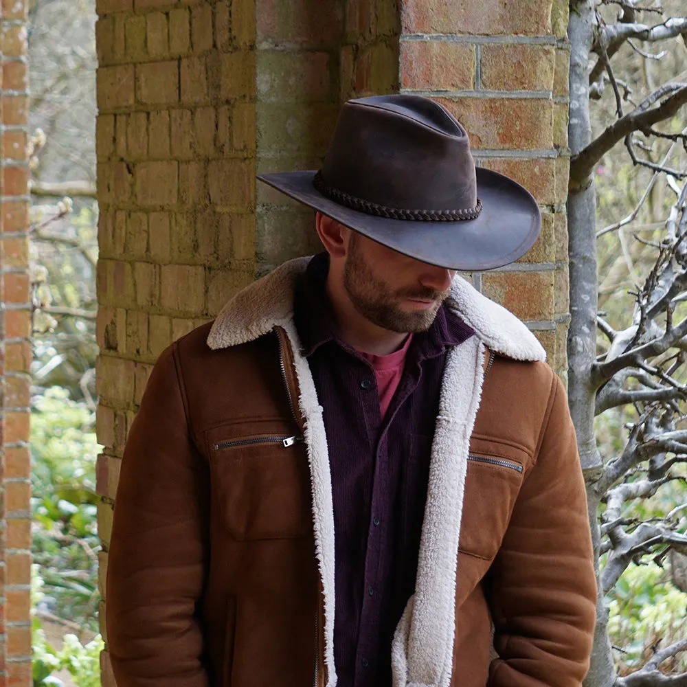 Buffalo Leather Cowboy Hat - Chocolate