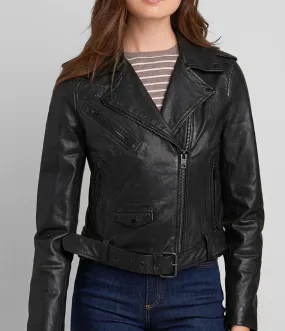 Carly Genuine Leather Moto Jacket