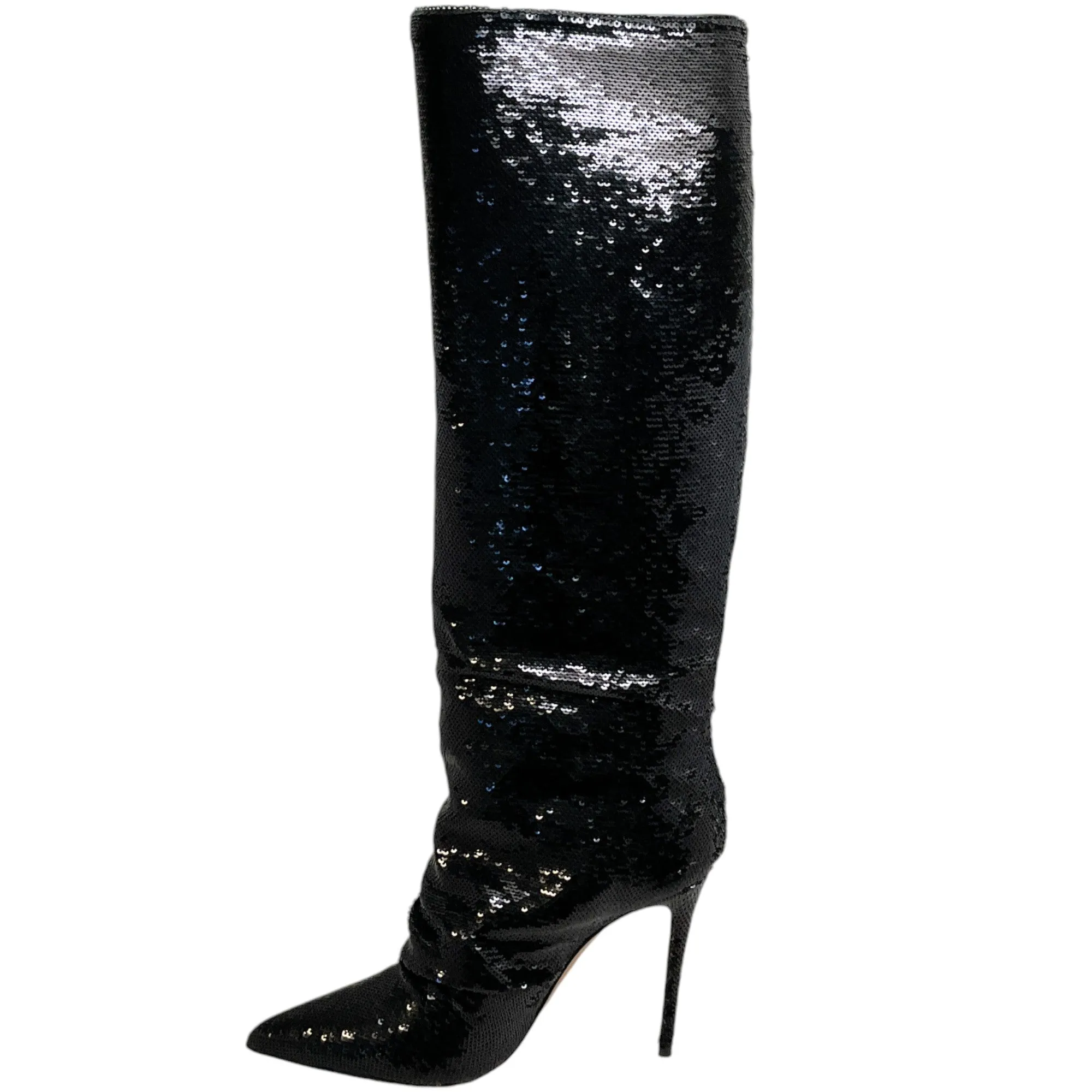 Casadei Black Sequined Mermaid Boots