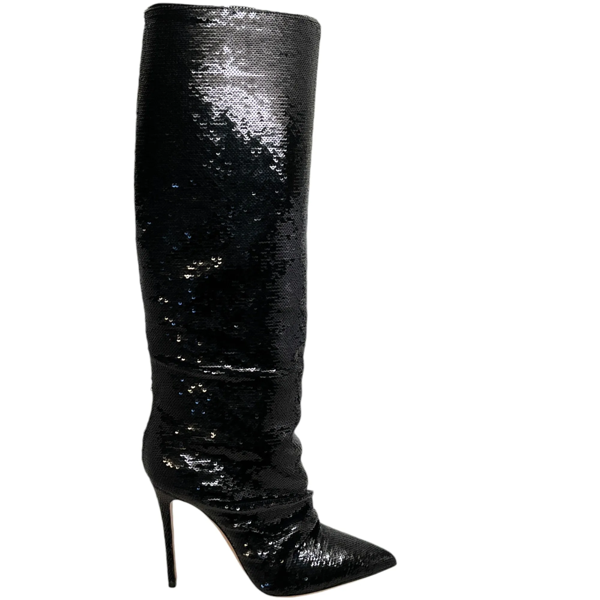 Casadei Black Sequined Mermaid Boots