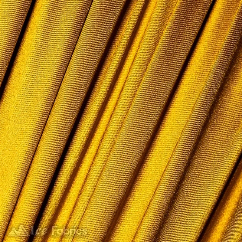 Casino 4 Way Stretch Satin Fabric Shiny Gold Silky Spandex