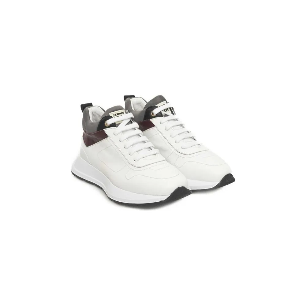 Cerruti 1881 White Leather Women Sneaker