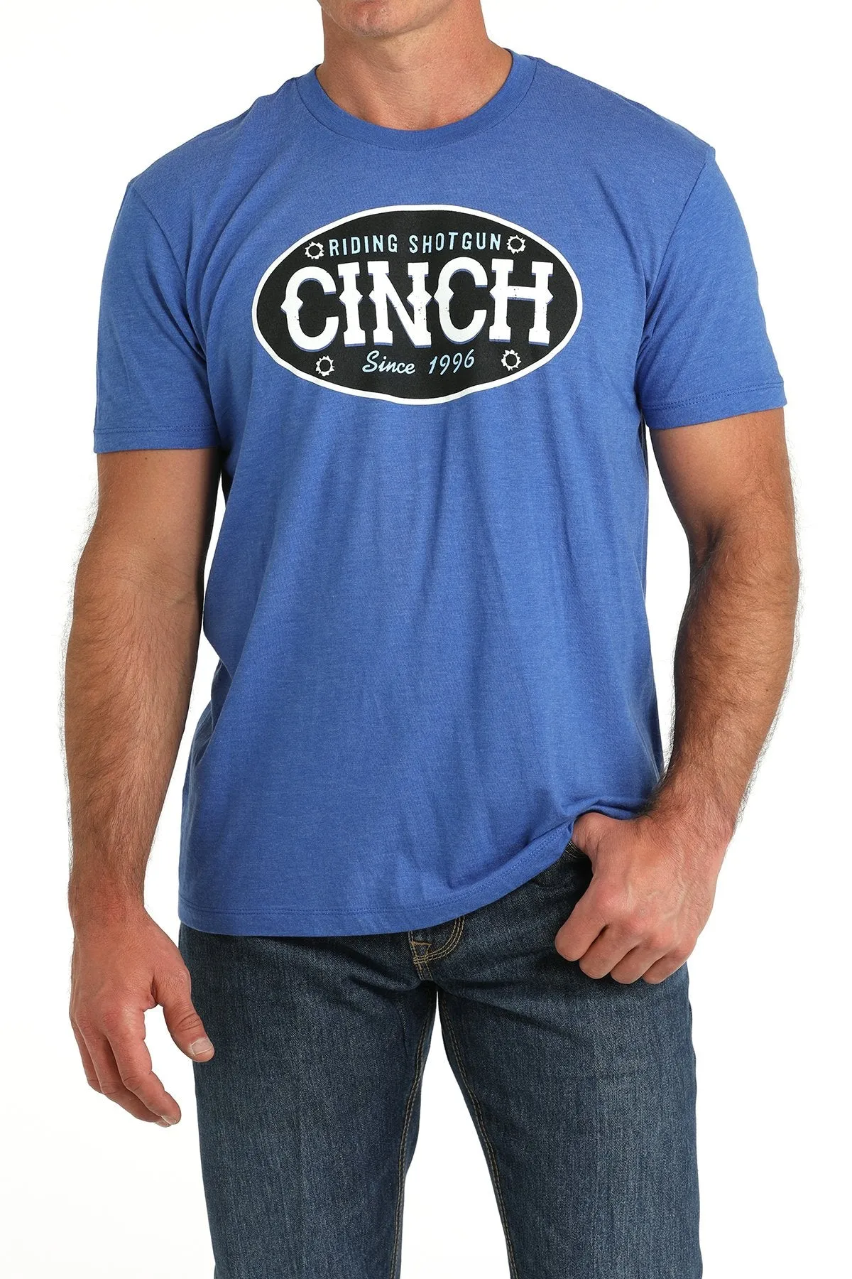 Cinch Mens Riding Shotgun Tee - Royal - MTT1690634