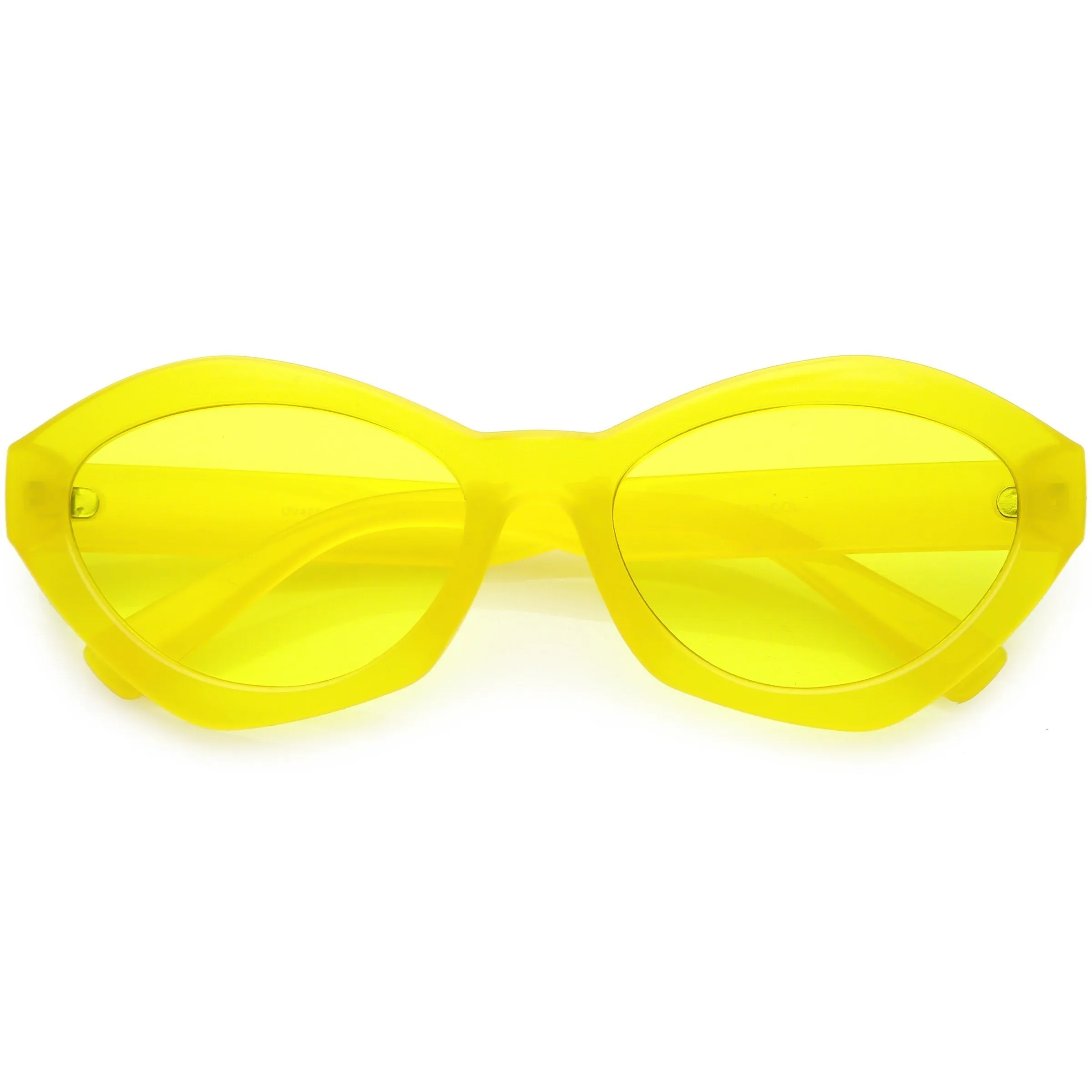 Colorful Translucent Color Tone Oval Sunglasses