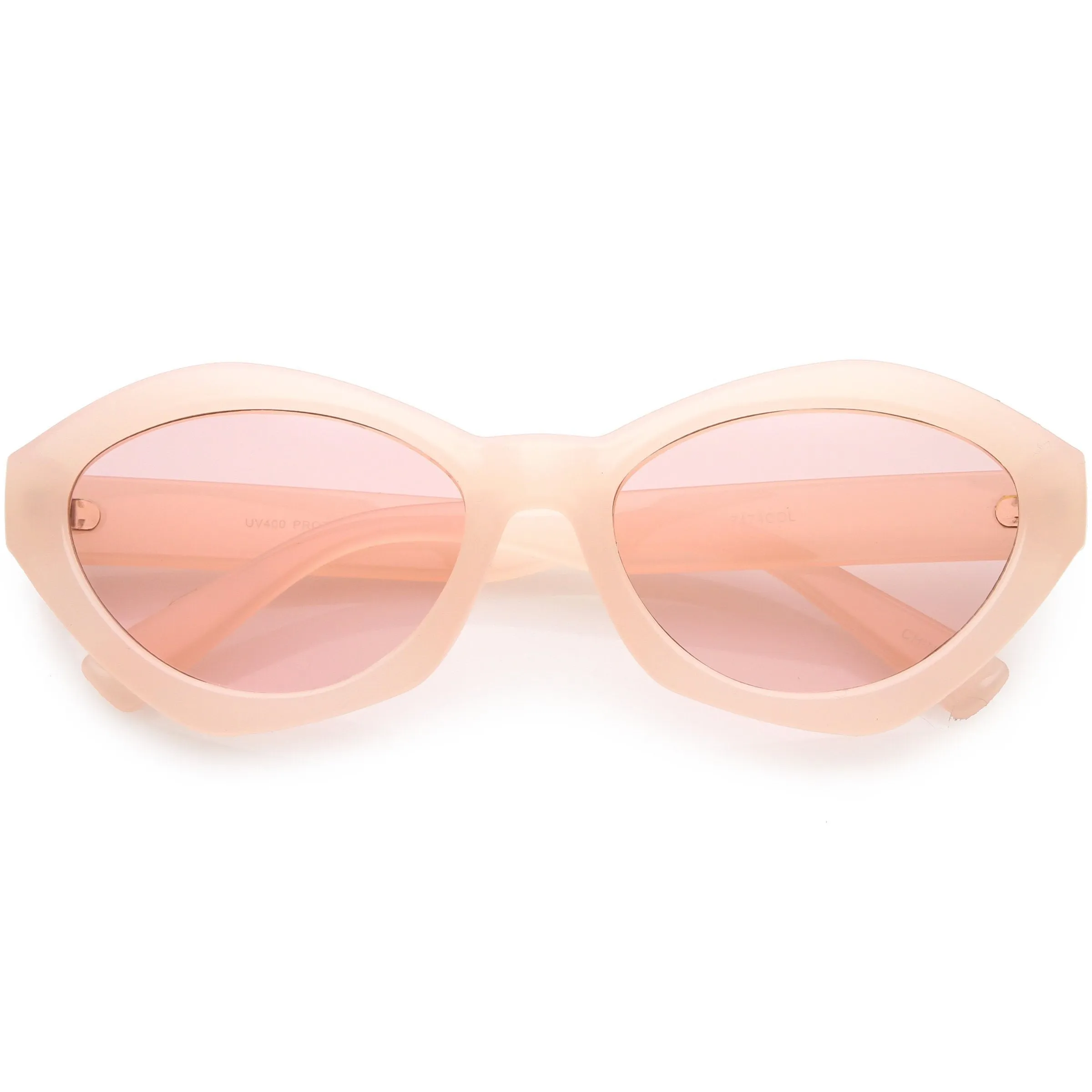 Colorful Translucent Color Tone Oval Sunglasses