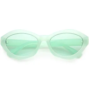 Colorful Translucent Color Tone Oval Sunglasses