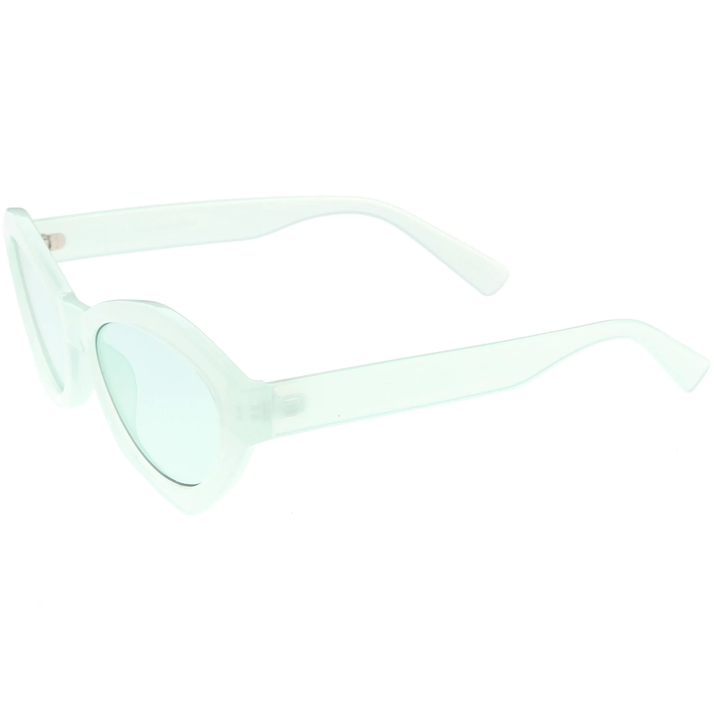 Colorful Translucent Color Tone Oval Sunglasses