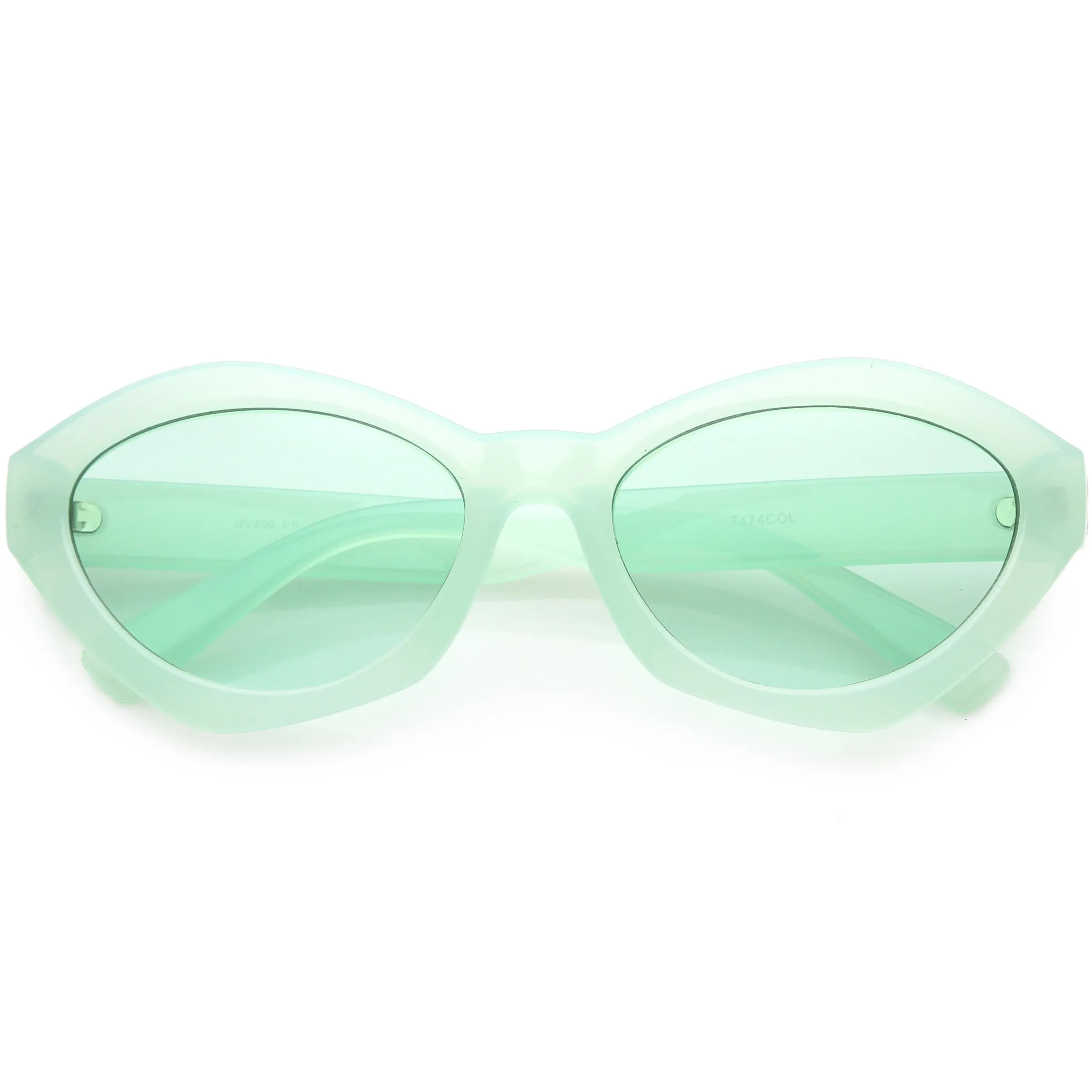 Colorful Translucent Color Tone Oval Sunglasses