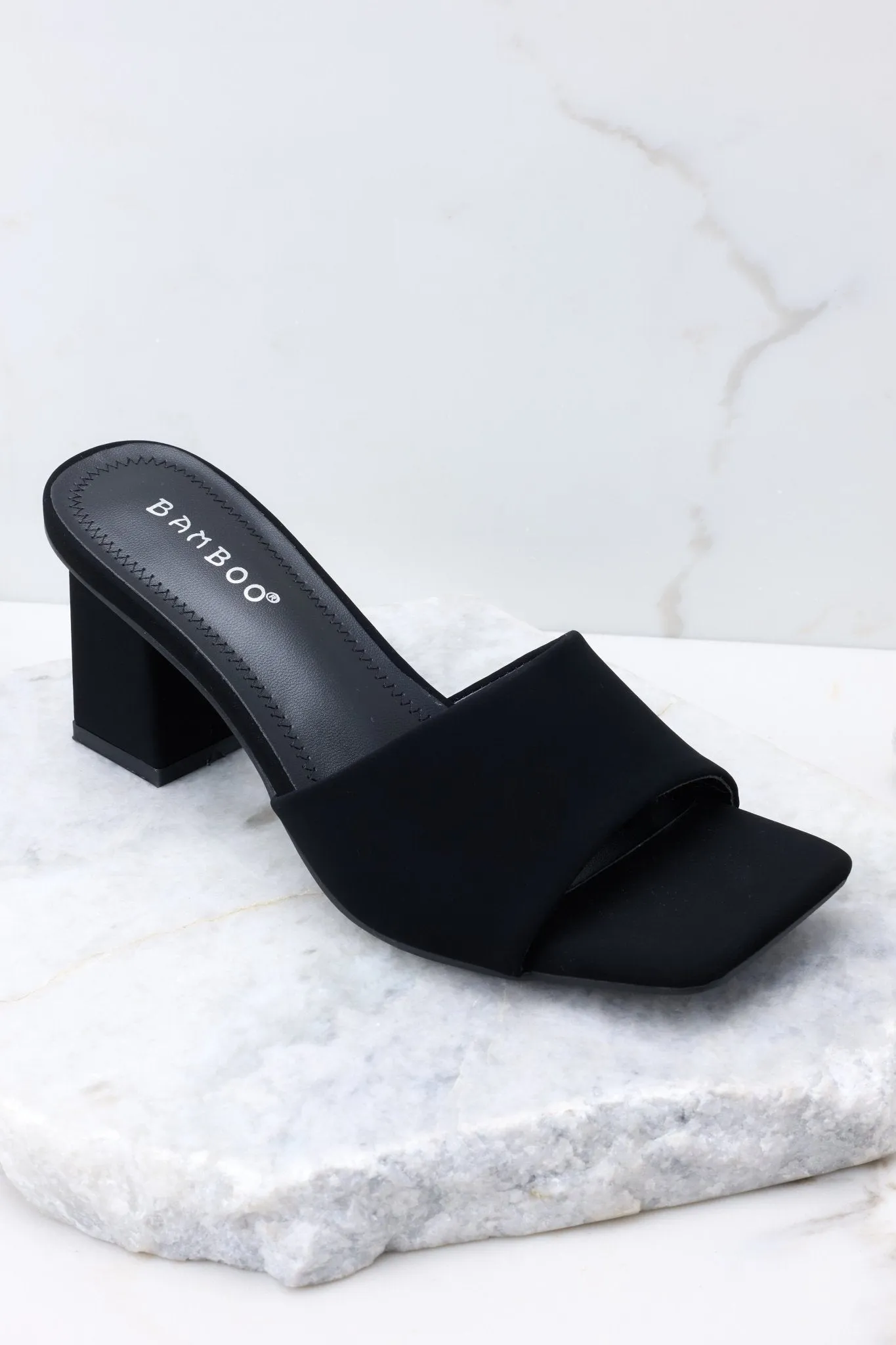 Come On Over Black Suede Block Heel